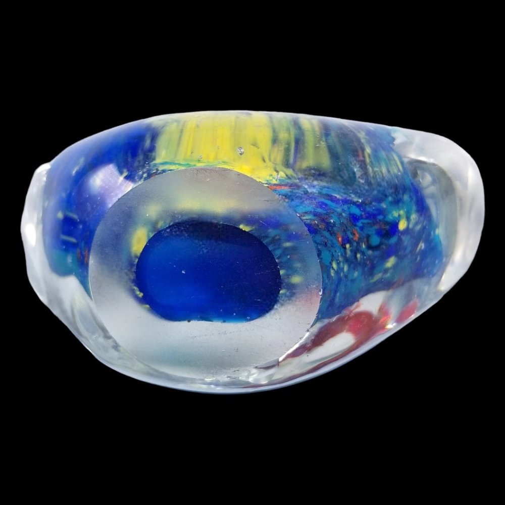 Murano Hand-Blown Double-Sided Fish Aquarium Italian Art Glass Paperweight. - Picture 8 of 15